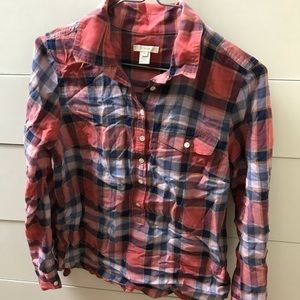 J.CREW Plaid Button Down XS